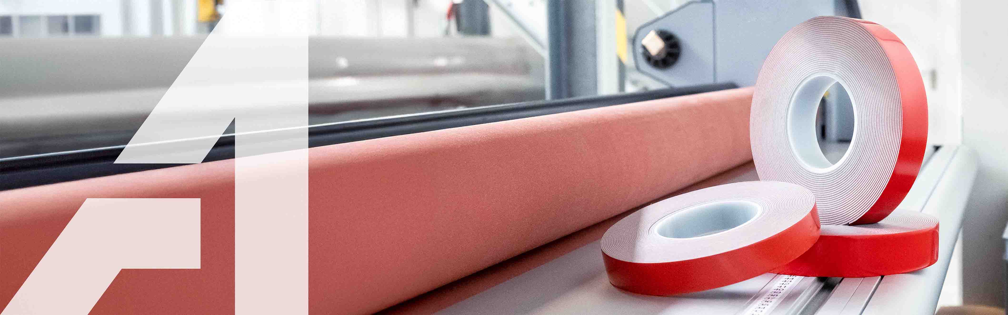 different double sided tapes on a machine