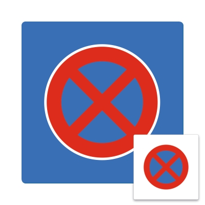 Outdoor Ground sign "No stopping", PVC