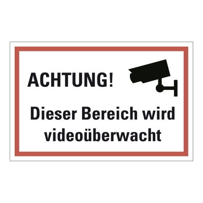Videoüberwachung Version 1 - Betriebliches Hinweisschild