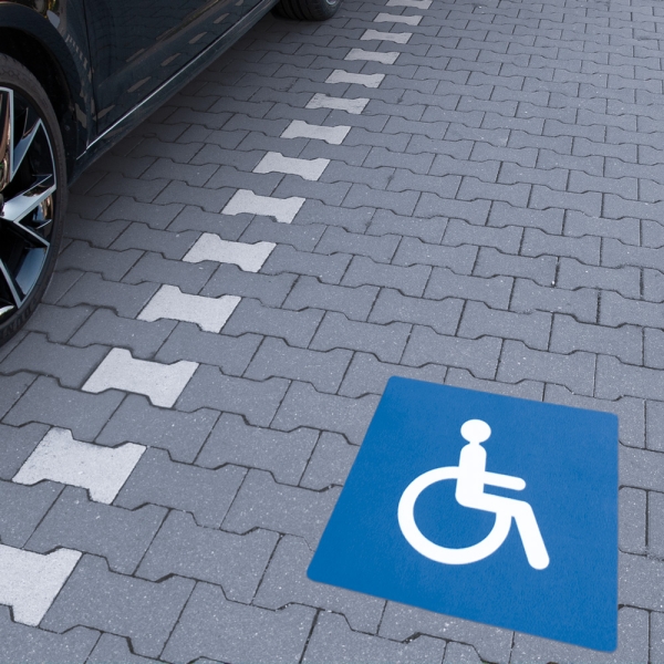 Outdoor Ground sign "Wheelchair users", PVC